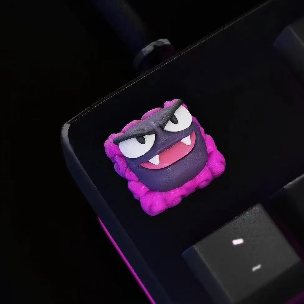 Pokemon Figure Gastly Haunter Haunter Keycap Cross Mechanical Keyboard ESC Base Keycap Toys Gift