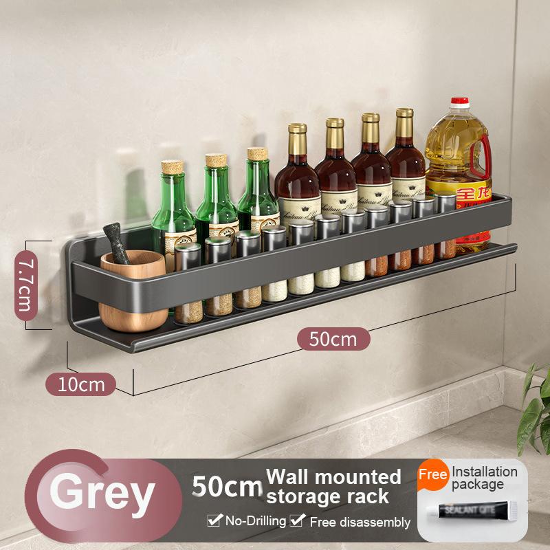 No Drilling Bathroom Shelf Shelves Wall Mounted Shampoo Spice Storage Rack For Kitchen Holder Bath Organizer Accessories