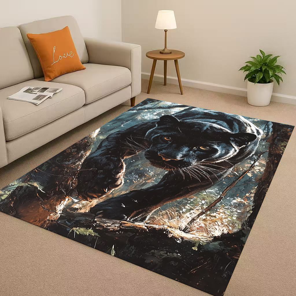3D Cheetah Leopard Beast Living Room Non Slip Area Rug Soft Carpet for Bedroom Playroom and Sofa ,Easy Clean Home Decor Doormat
