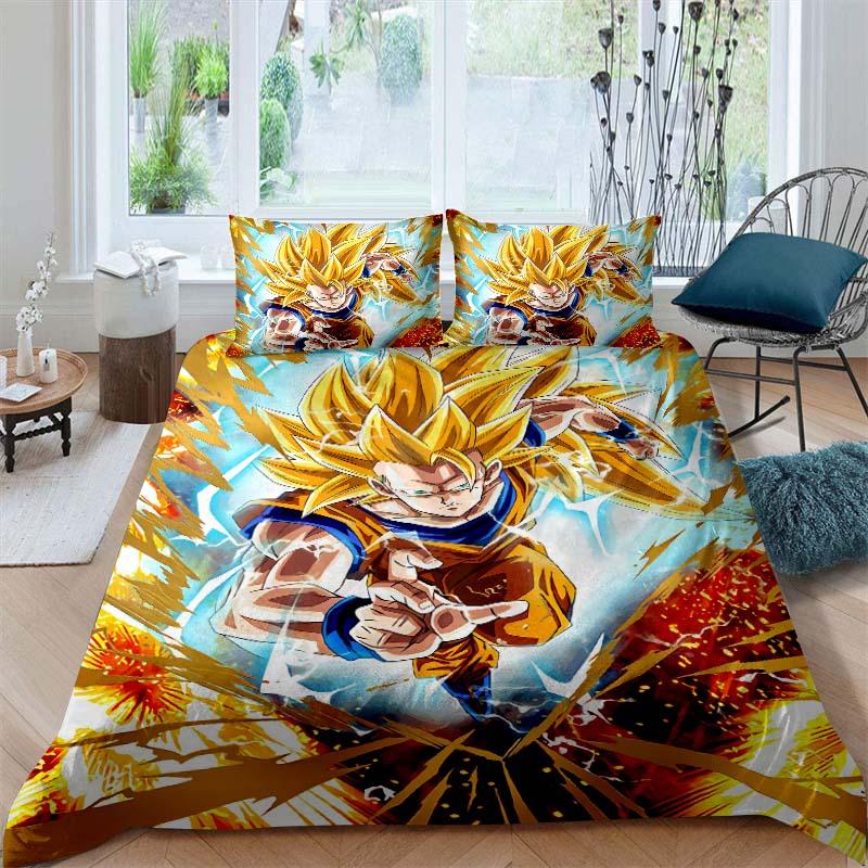 

2026 New Dragon Ball Duvet Cover and Pillowcase Bedding Set—Available for Single, Double, Queen, and King-Size Beds. 135x200cm