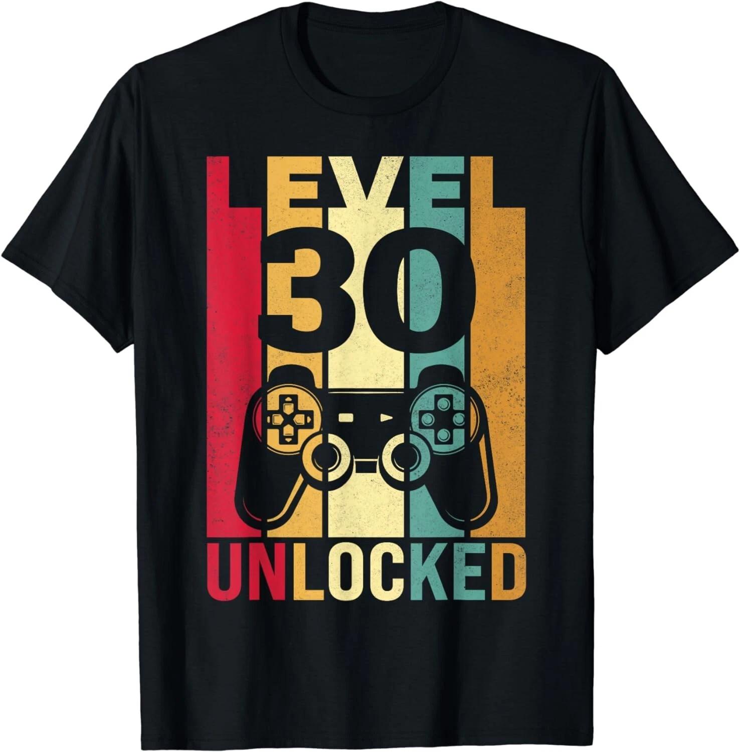 

Funny Level 30 Unlocked Him Men BDay Turning 30th Birthday Gift Unisex T-Shirt M