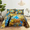 Scene Bed Sheet and Pillowcase Set Bedding Linens Cover Queen King Double Size 220x240 Trees for Bedroom Soft Twin Full Single