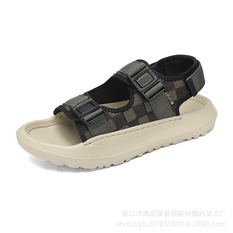 

Летняя пляжная обувь большого размера, уличные универсальные повседневные модные нескользящие сандалии, дышащие мягкие прохладные модные универсальные шлепанцы 45 коричневый