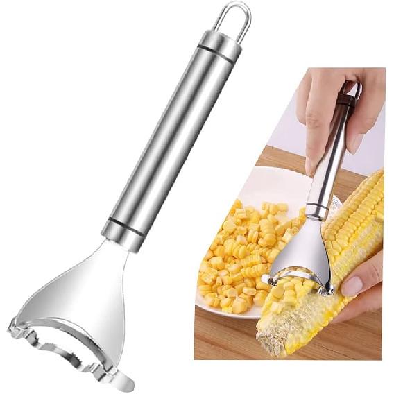 2 Pcs Corn Peeler Corn Planer Thresher Stainless Steel Corn Peeler for Corn On the Cob Corn Kernel Remover Tool Magic Corn Stripper Tool Corn Cutter Silver 1pcs