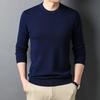 Thin Men's Woolen Sweater Round Neck Men Base Sweaters Solid Color Man Sweater for Male Tops