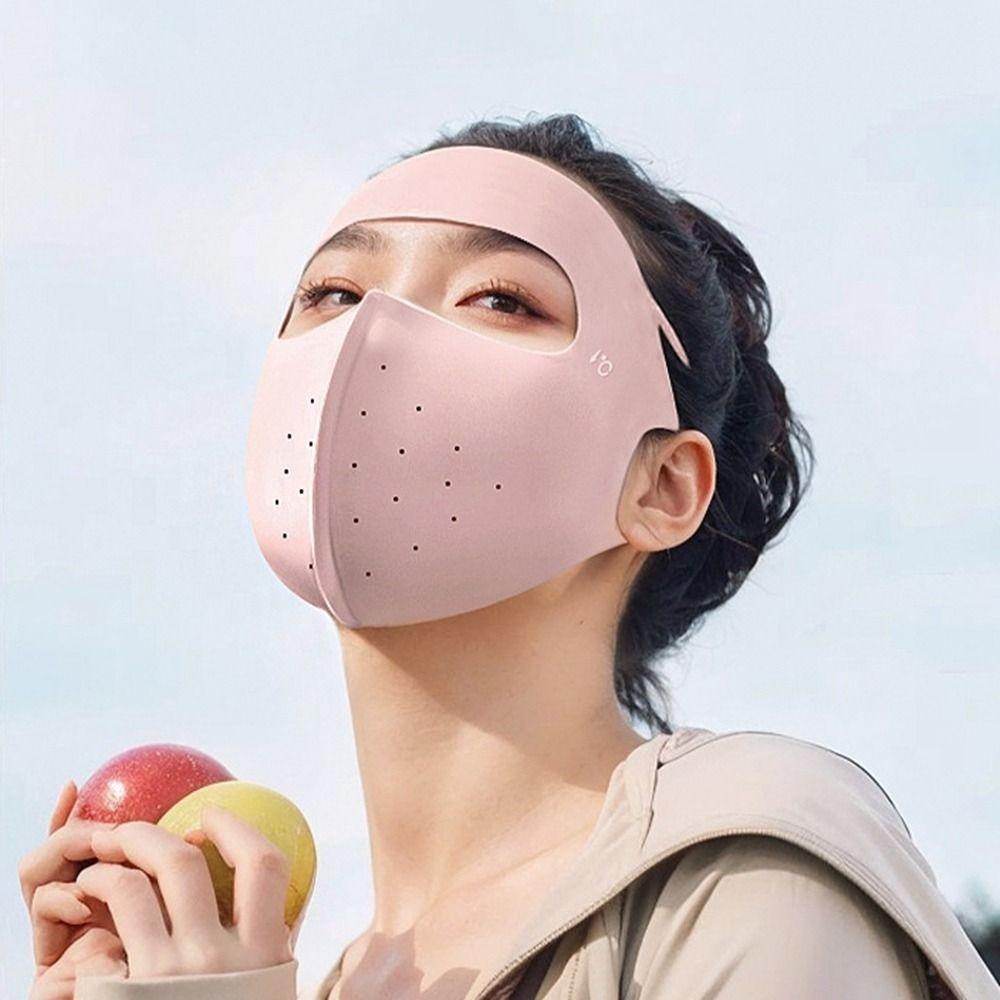 

Face Mask Sunscreen Mask Summer Face Cover Adjustable Ice Silk Mask Cycling чёрный