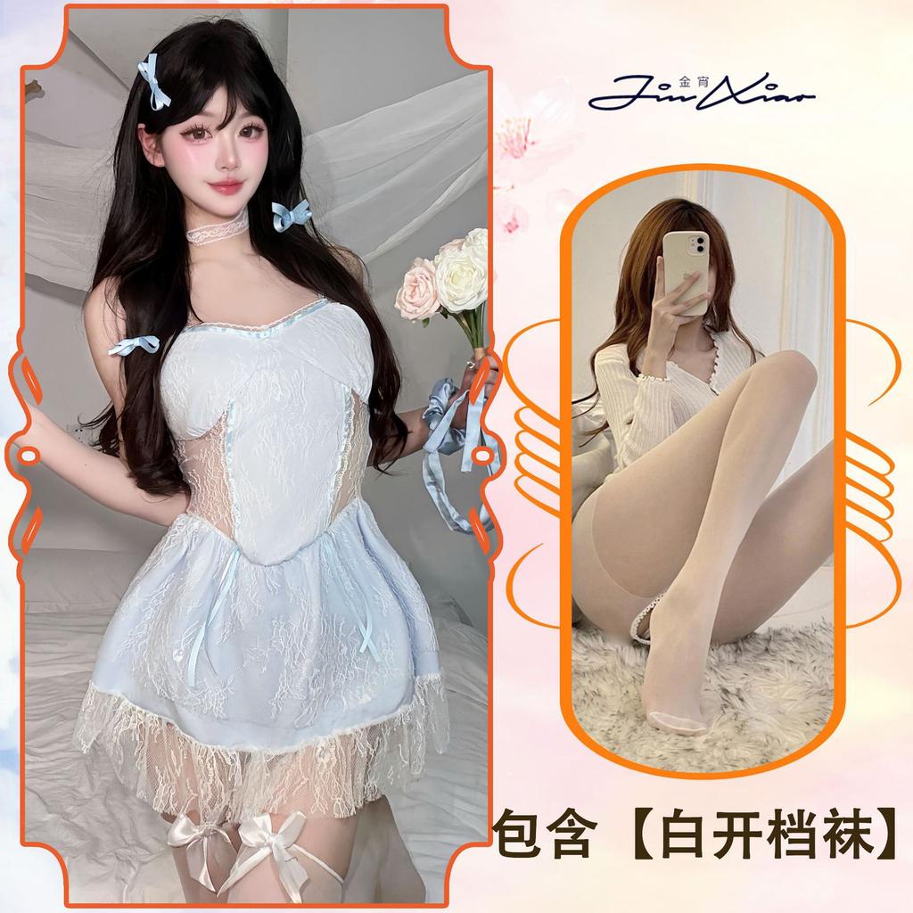 Sexy underwear, sexy suspender dress, women's clothing, sweet and pure lace, hollow and thin tutu skirt