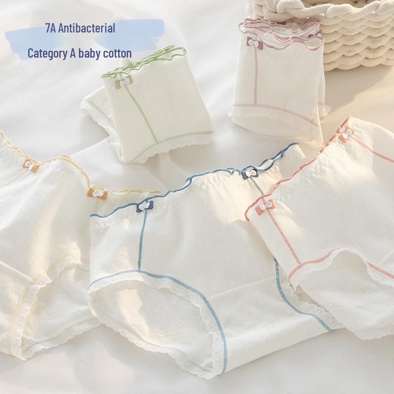 Ladies' Breathable Cartoon Cotton Underwear - Comfortable Antibacterial Waistband Triangle Pants