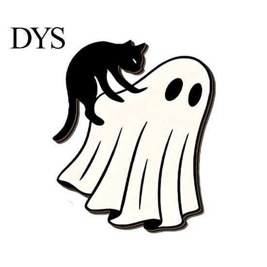 Halloween Wall Hooks Ghost Cat Wooden Hanging Hook for Keys Hats, Decorative Party Supplies Hanger, Cute Home Living Room Bedroom Entryway Key Hangers