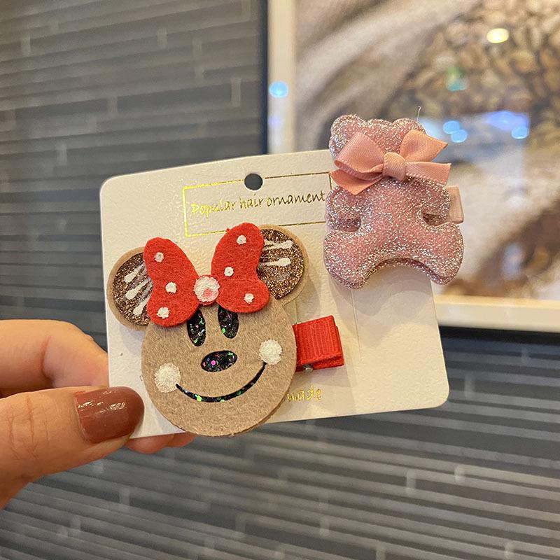 

Christmas Minnie Hair Clips - Cute Cartoon Accessories for Kids Holiday Dress Up