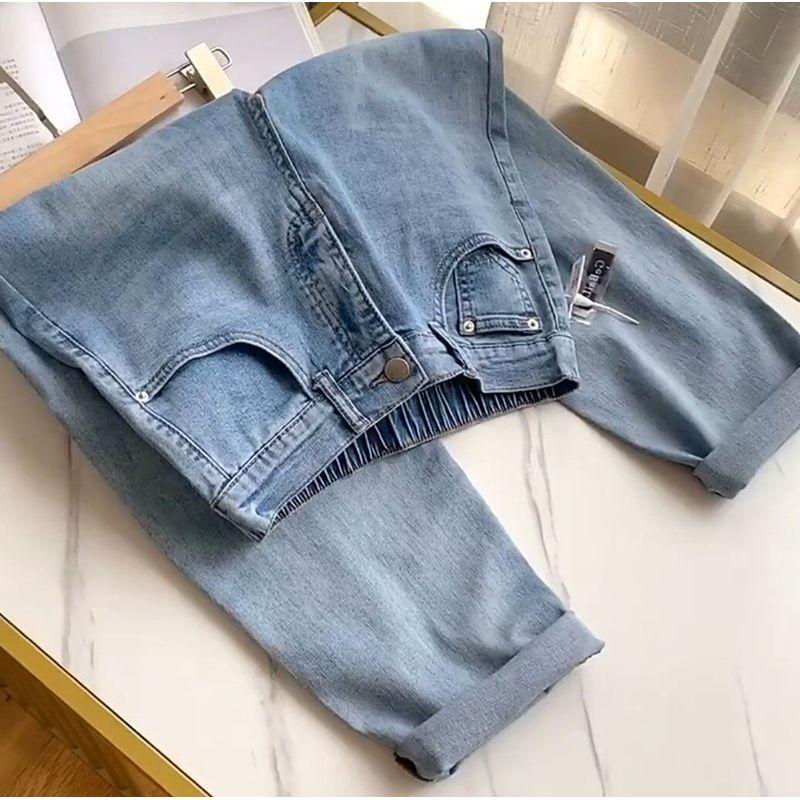 Dad Pear Shapes Plus Size Ladies Nine Points Harem Jeans