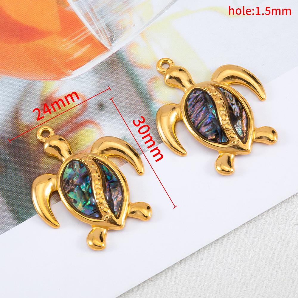 2pcs Enamel Dazzle Tree Leaf Pendants Stainless Steels Fish Tortoise Necklace Charms DIY Vintage Earring Jewelry Making Supplies