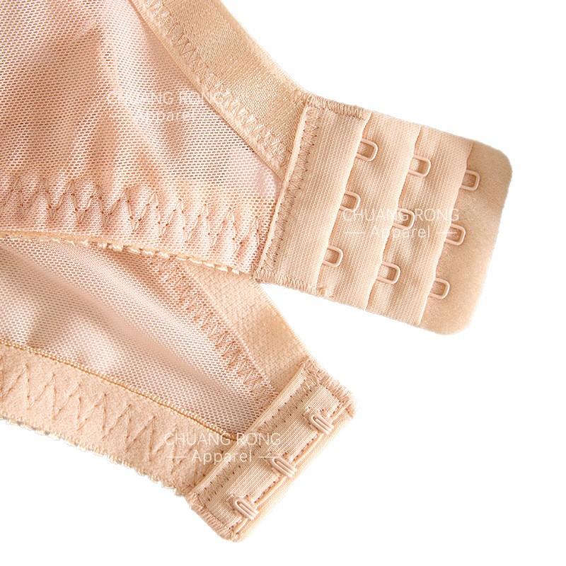 Fat Girl with Steel Ring Large Size Underwear Thin Style Large Chest Small Bra Full Cup Anti-sagging Side Breast Bra