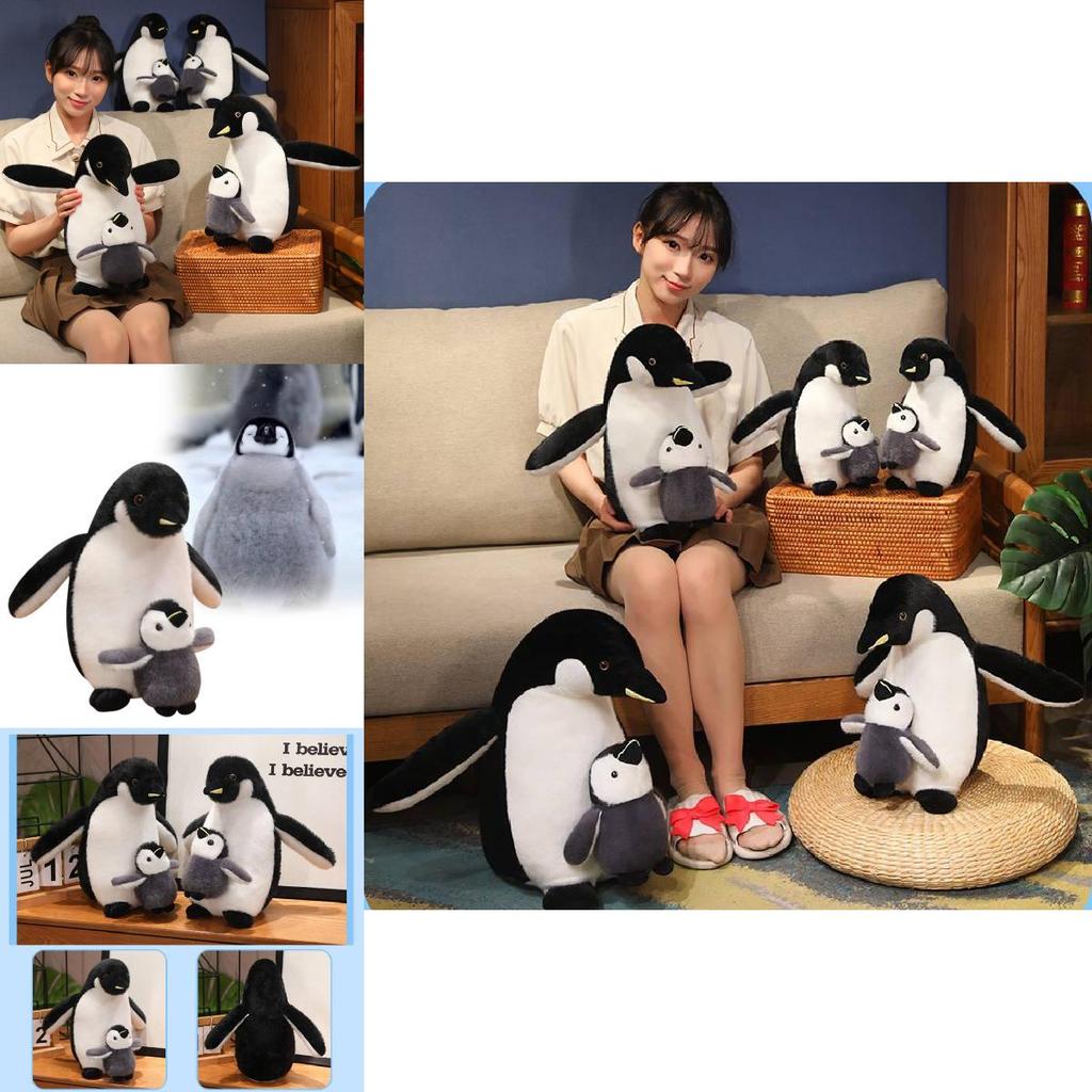 Adorable Mother And Baby Penguin Plush Toy Doll Soft Cushion For Kids Gifts