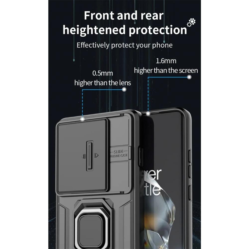 Magnetic Holder Armor for OnePlus 12 12R 11 11R Nord CE 3 Lite N30 5G Case Lens Protection Ring Cover Business Full Protection Cover