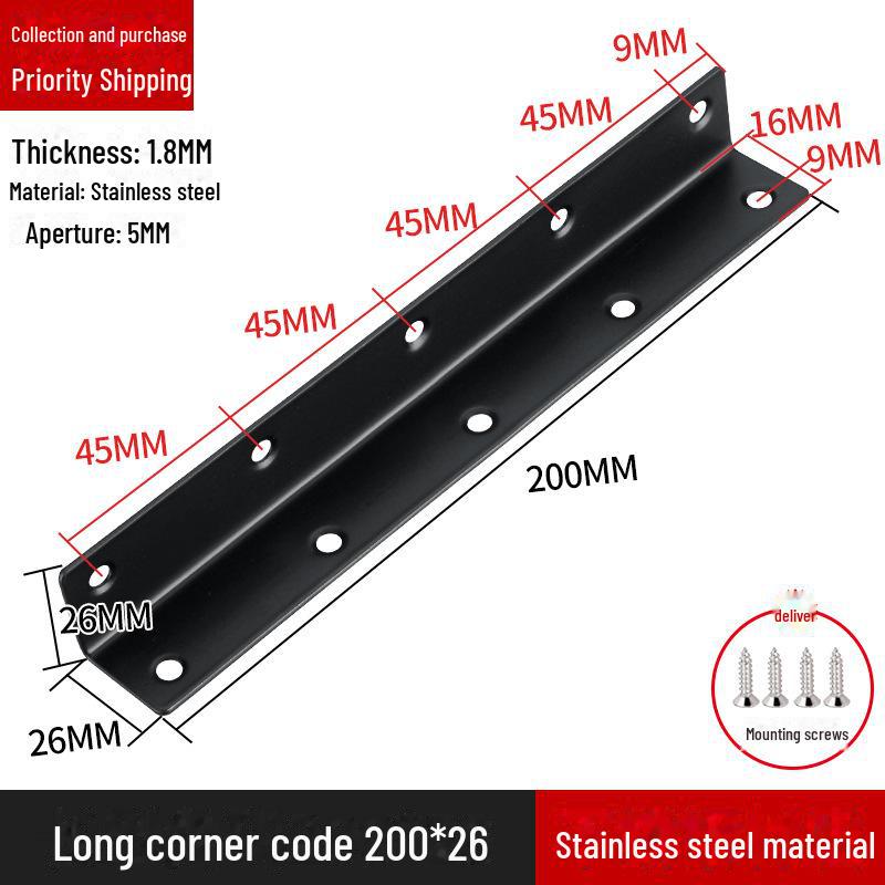 L-förmiger Regalträger aus Edelstahl, 90-Grad-Rechtwinkelverbinder