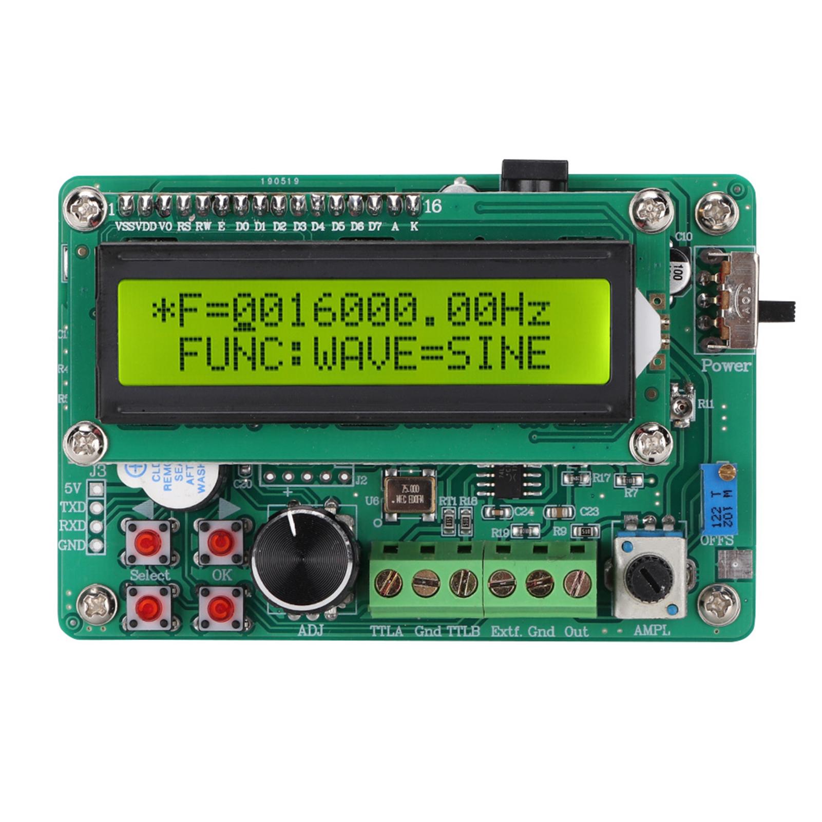 

FY1005S Цифровий світлодіодний дисплей Функція DDS Генератор сигналів 5 МГц Синусний модуль лічильника частоти US Plug