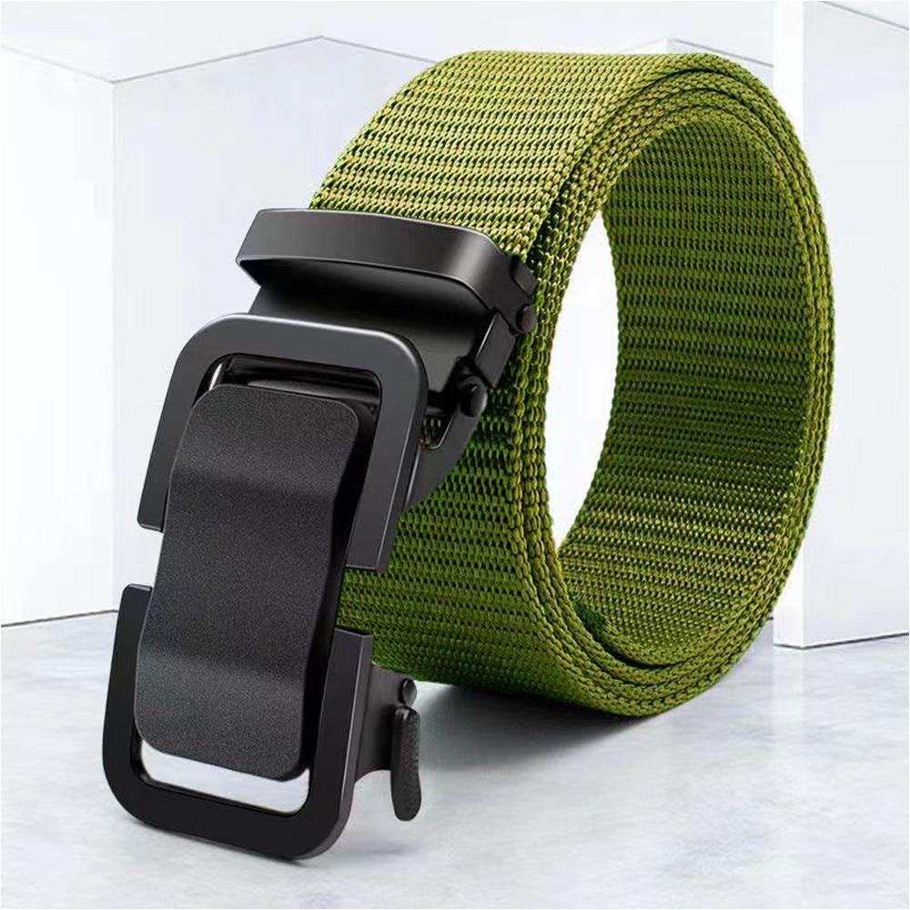 2024 Men's Trendy Canvas Belt: Automatic Buckle, All-Match, Stylish Waist Upgrade