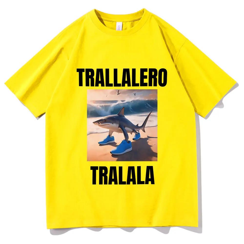 

Tralalero Tralala Funny Shark with Shoes Meme T Shirts Summer Men Women s Humor T-shirt Unisex Gothic Vintage Tshirt 4XL