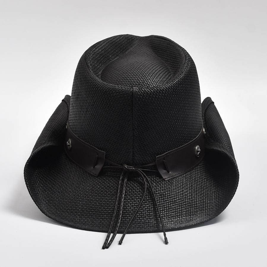 Nuovo Cappello Western da Cowboy Vintage da Uomo Intrecciato a Mano in Paglia Cappello da Sole da Spiaggia Cappello Jazz da Gentiluomo Cowgirl Sombrero Hombre