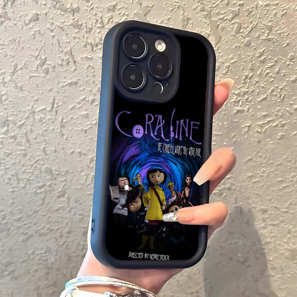 Anime Hot C-Coraline Phone Case For IPhone 17 Pro Max 16 15 14 Pro Max IPhone 13 Pro Max 11 Plus Silicone Cover