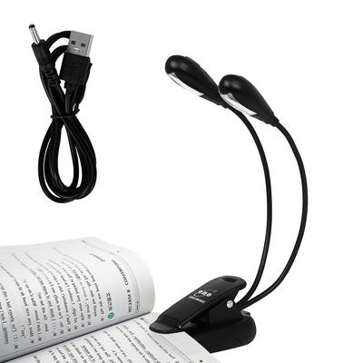 Music Stand Light Reading Lamp Dual Arms Clip On LED Piano Light Rechargeable Book Light for Musician Piano Player Kids Travel