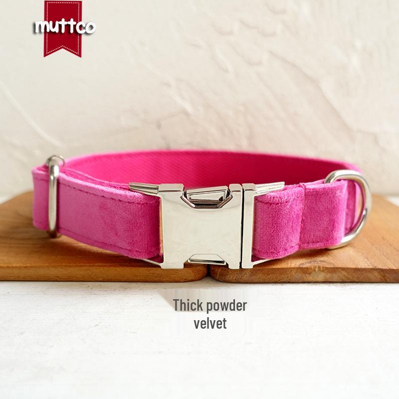 MUTTCO Pink Thick Fleece Dog Collar – Soft, Comfortable, and Durable (UDC-146) Extra Small
