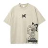 Dämonen Jäger: Kimetsu no Yaiba Shinobu Kocho Line Art Vintage Washed Oversized T-Shirt | Anime Streetwear Tee