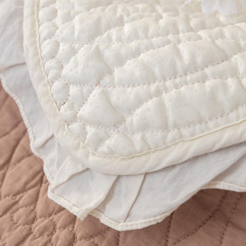 Pure Cotton Ruffled Sofa Cushion for All Seasons, Cotton Fabric Non-slip Cushion Cover, Simple Modern Sofa Cover