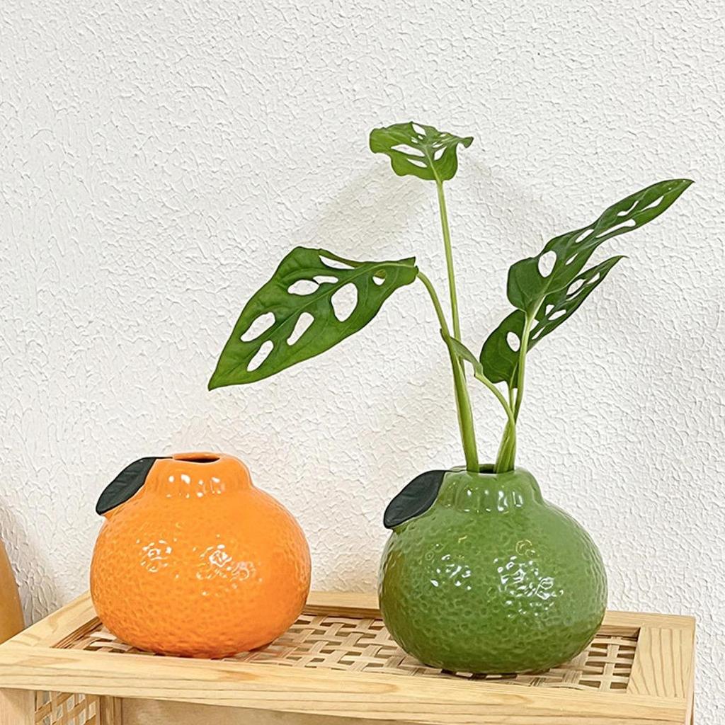 Creative Ceramic Vase Fruit Shaped Flower Vase Hydroponics Hydroponics Office Desktop Ornaments Home Garden Decor