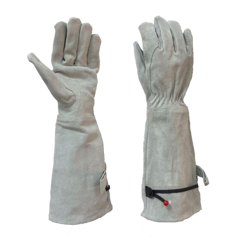 1 Pair Protective Cowhide Long Tube Gardening Gloves