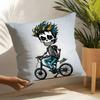Funny Cool Skull Motorcycle Pattern 1 Pillow Case Linen Cushion Covers For Decorative Sofa Home Pillows Case Car Chair