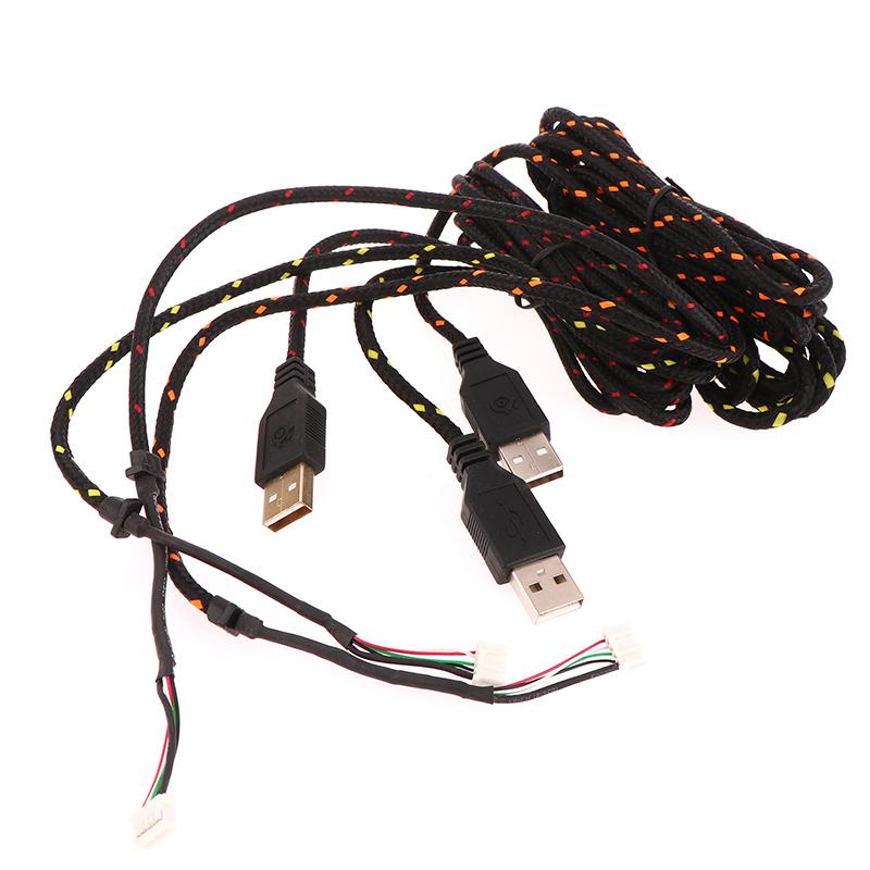 Nylon Usb Mouse Cable Line Replacement Wire Orange, White For Steelseries Kana Special Mouse Lines Best Replacement