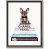YouPower Homage Canvas French Bulldog Book Art, Medium, "Teal Stack" BC-12061