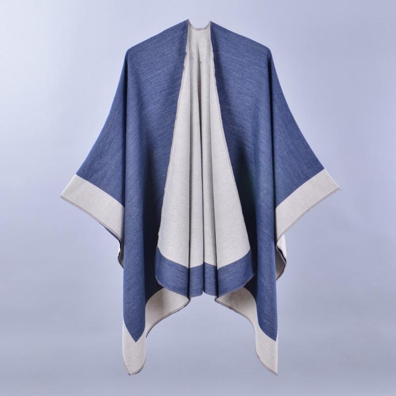 New Women's Spring Scarf Shawl Fashion Versatile Solid Color Four Seasons Imitation Cashmere Split Cape