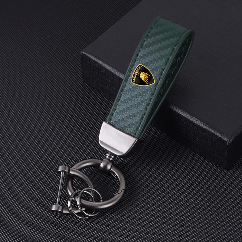 Klíčenka na klíče z uhlíkových vláken Kovový kožený kroužek pro Lamborghini LP570 LP610 Urus LP700 LP770 Gallardo Aventador Příslušenství