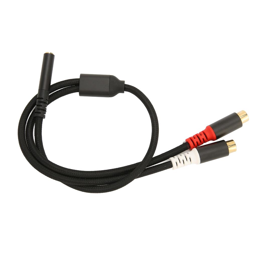 3,5 mm Dişi - 2 RCA Dişi Kablo 2 Yönlü Transfer 24 Ayar Altın Kaplama HiFi Stereo RCA Y Ayırıcı Kablo