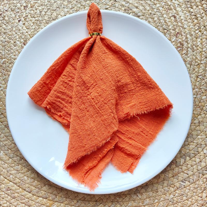 Cloth Napkins Cotton Gauze Retro Burr Rustic Kitchen Towel Dining Place Mat Wedding Party Dinner Napkin Mariage Table Decoration