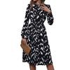 Spring and Autumn Women's Dress Fashion Temperament Elegant Printed Long Sleeve Dresses