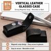 Anti Squeeze Leather Glass Pouch Belt Loop Fold Spectacle Box Eyeglass Case  Field Work