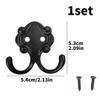Antique Zinc Alloy Hooks with Screws Wall Mounted Double Head Hook Hanging Clothes Towel Bags Hook Kitchen Bathroom Storage Rack