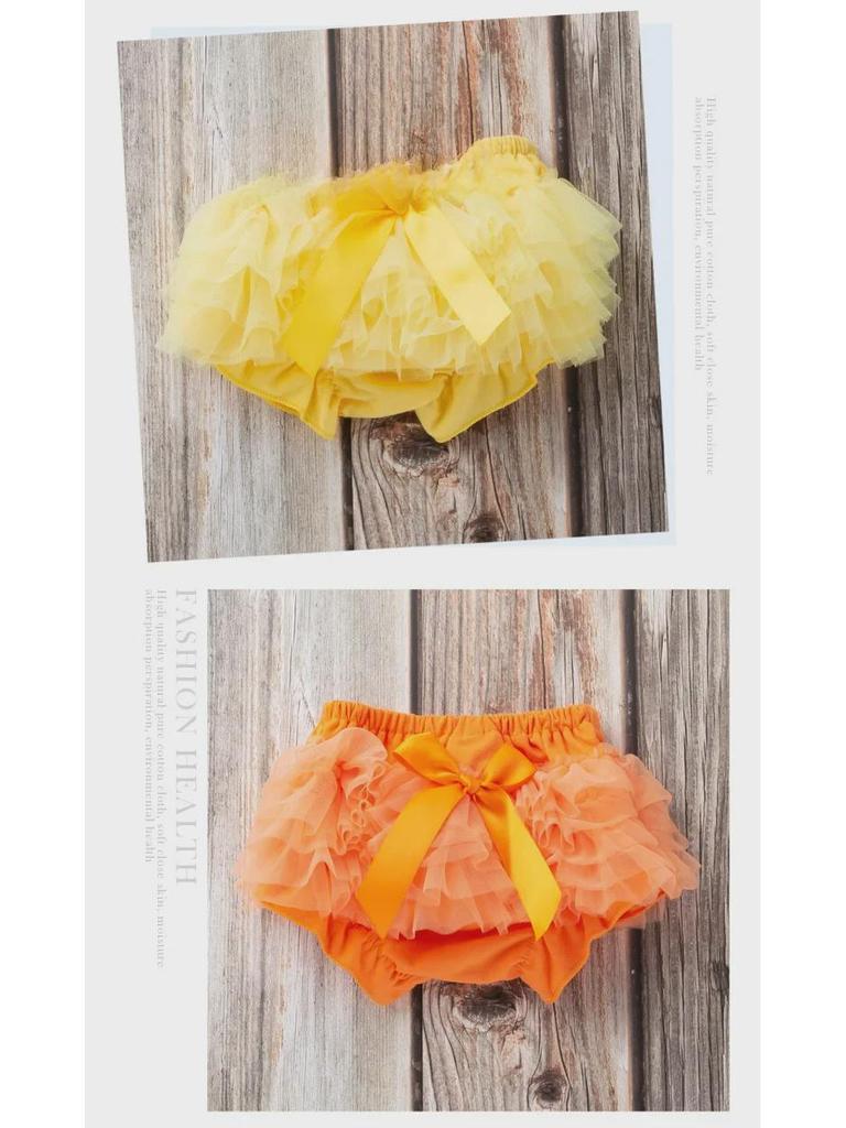 Nowe dwustronne spodenki z welonem dla dziewczynki i kokardą - stylowa spódnica z siateczki w jednolitym kolorze