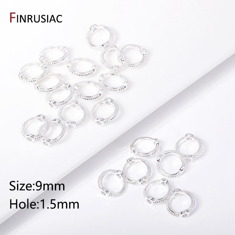 

18k Gold Plated Brass Round Bead Frame Through Hole Bead Frame Connectors For DIY Necklace Bracelet Making Supplies Fingdings 20 Pcs
