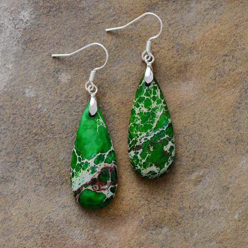 

High quality natural emperor stone water drop earrings earrings popular retro jewelry