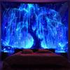 Brillant Ciel étoilé Arbre de Vie Tapisserie Fluorescente Réaction UV Lumineuse Esthétique Chambre à Coucher Tapisserie Suspendue Utilisée Pour Fête