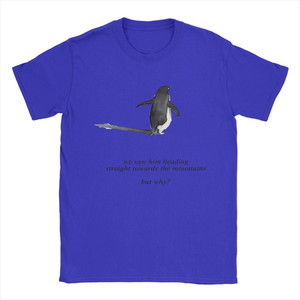 Streetwear T Shirt Summer Penguin Heading To Mountain Nihilist Penguin Tee T Shirts Cotton Tshirt for Unisex Y2K Funny Top Tees