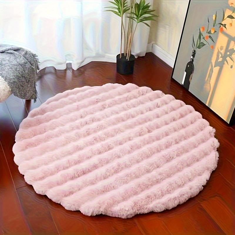 

Round Aritificial Rabbit Fur Bubble Velvet Indoor Bedroom Carpets for Winter Plush Decor Rugs for Living Room 60x60cm