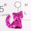 Reflective Double-Sided Kitten Sequin Keychain Keyring Pendant