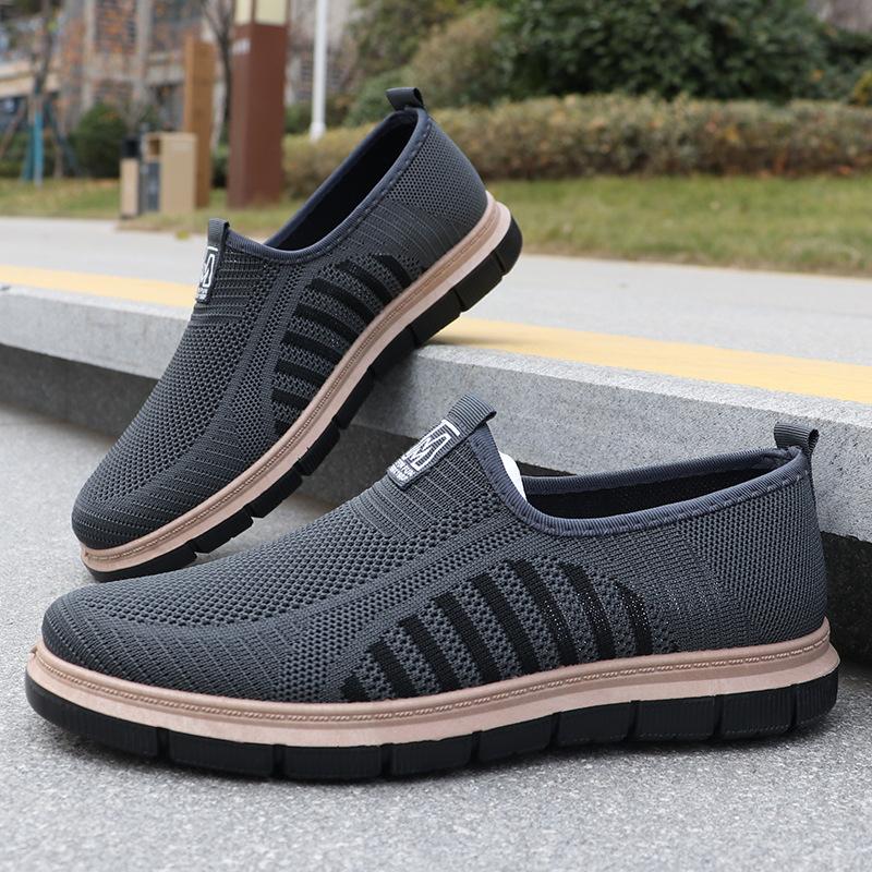 Fashion Hot Men's Shoes Mesh Casual Shoes Lightweight Outdoor Running Shoes Fashion Cloth Shoe Slip on Soft Sole Male Sneakers Zapatos