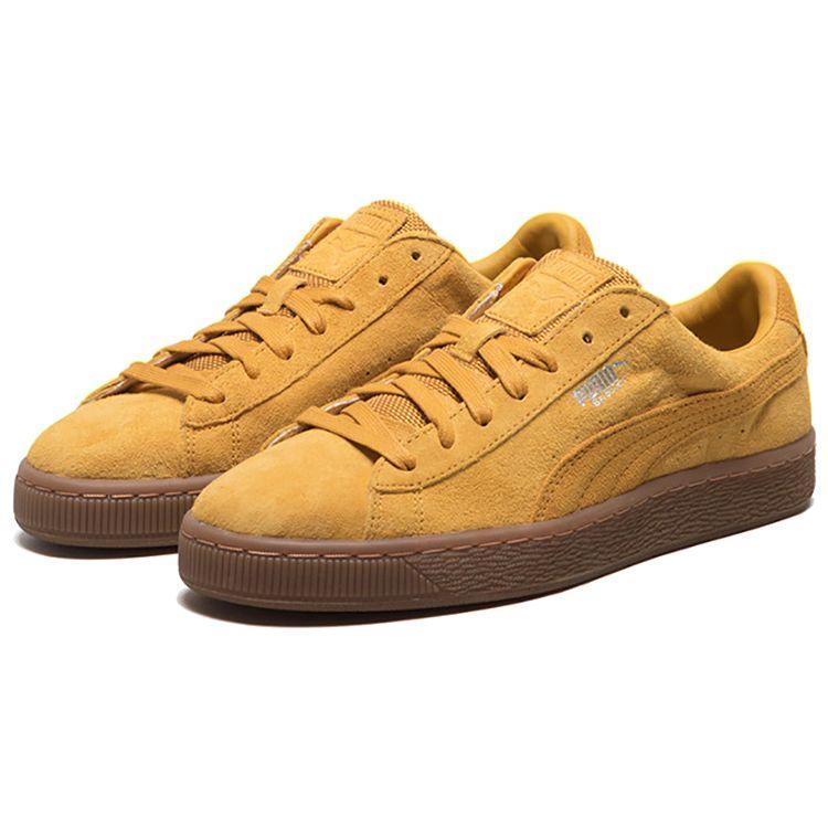 Puma Basket Classic Weatherproof Low Top Sneakers Unisex Sneakers Yellow Brown 363829-05